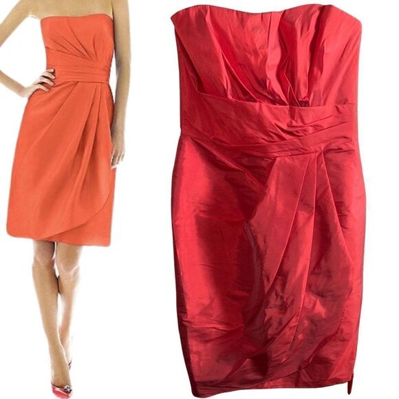 NWTs Alfred Sung Strapless Cocktail Dress Size 8 - Picture 2 of 11